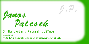 janos palcsek business card